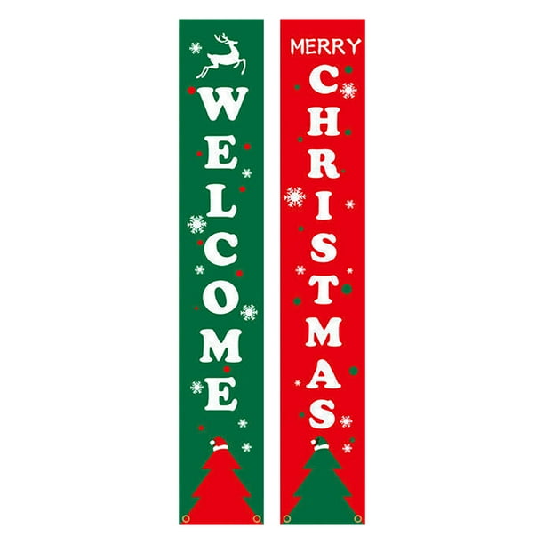 Merry Christmas Santa Banner Flag Wall Hanging Xmas Party Decoration Ornaments